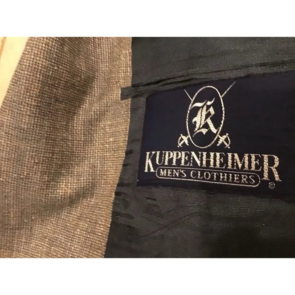 Kuppenheimer Men’s Blazer Sport Coat Summer Linen Bl. Pastel Tweed Superb 44L